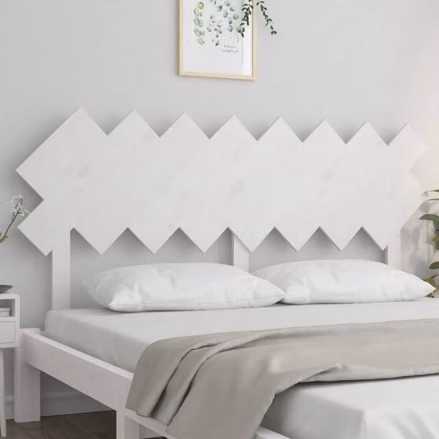 Berkfield Home Beautiful Bed Headboard in White Solid Pine Wood, W: 159.5 cm, D: 3 cm, H: 80.5 cm