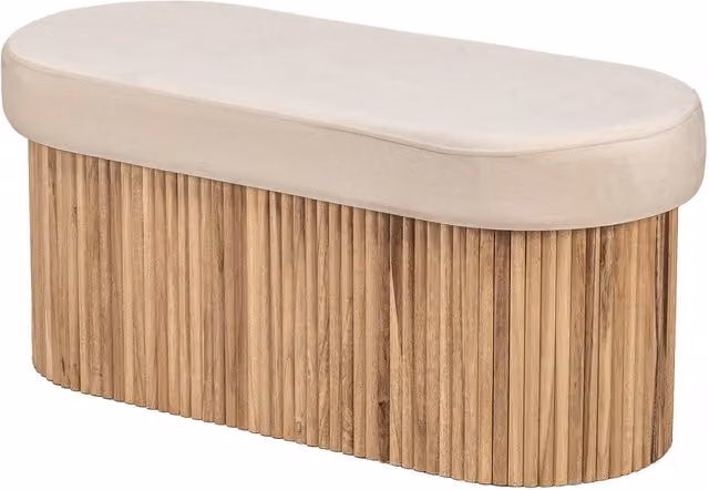 BAOTSU Nordlys Scandinavian Design Storage Bench in Beige – 1