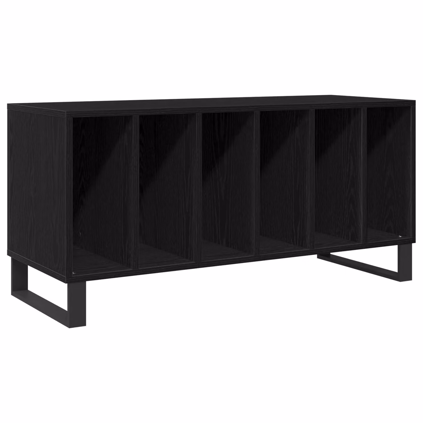 Berkfield Home Modern Black Oak Record Cabinet in MDF, W/D/H: 100 x 38 x 48 cm – 2