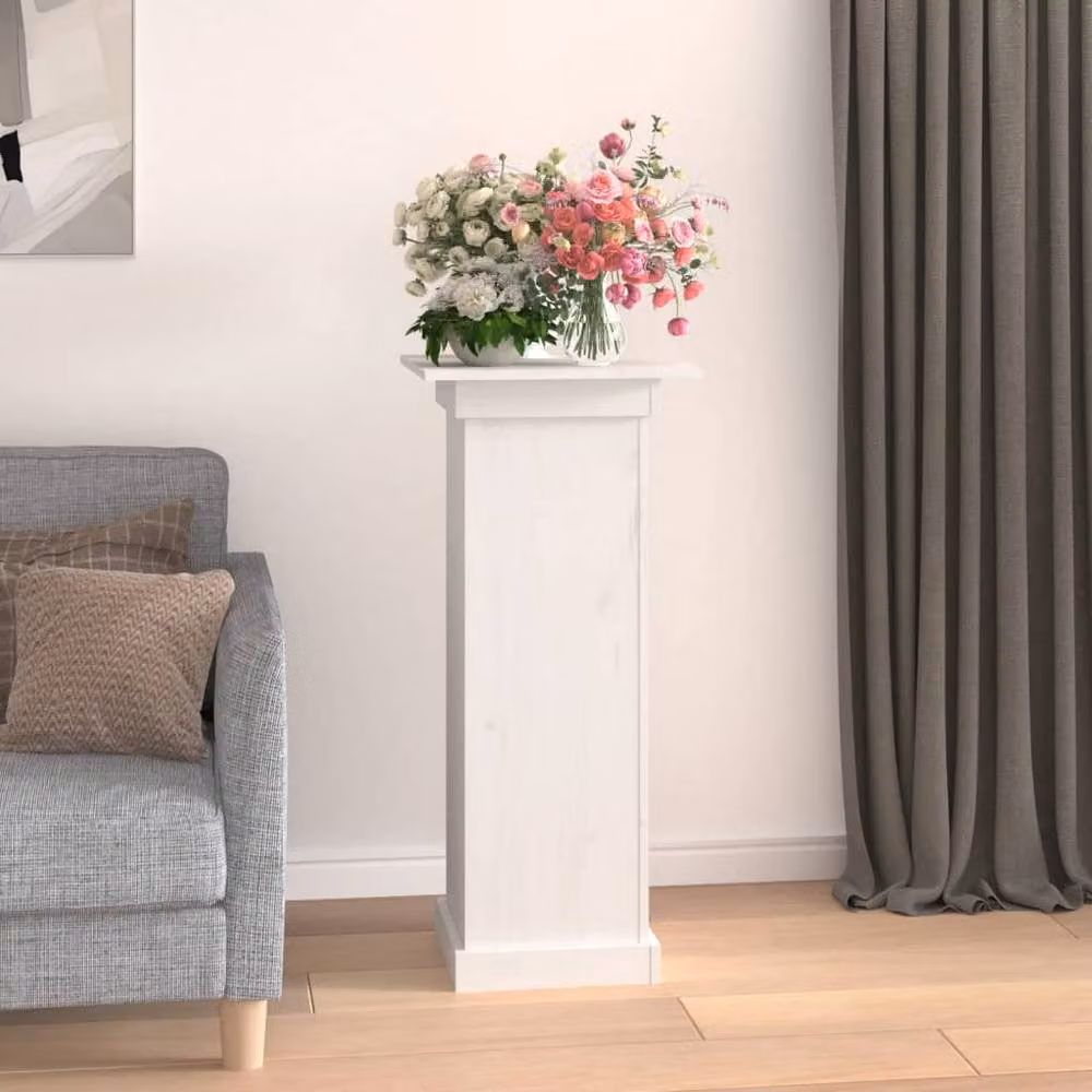 Berkfield Home White Pine Wood Flower Stand, W/D/H: 40 x 40 x 90 cm – 3