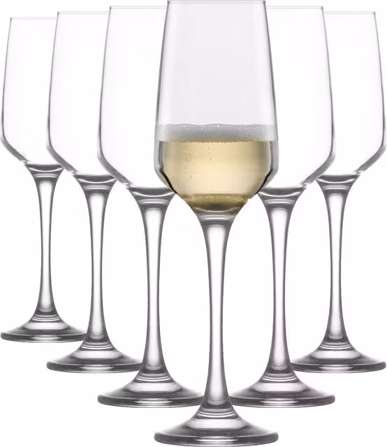 LAV Clear Glass Champagne Flutes, 230ml, Pack of 6