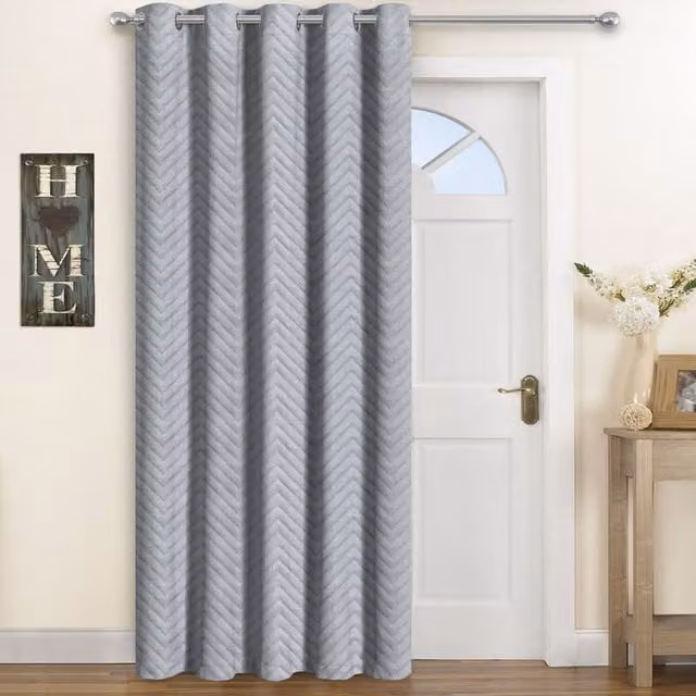 Velosso Grey Thermal Insulating Fabric Panel Curtain with Eyelets