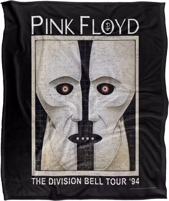 LOGOVISION Pink Floyd The Division Bell Super Soft Microfibre Fleece Throw Blanket, White, W/D/H: 152 x 127 cm – 6