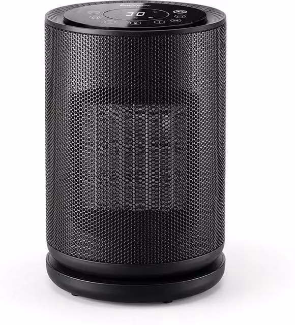 Pro Breeze Black Ceramic Fan Heater with Thermostat