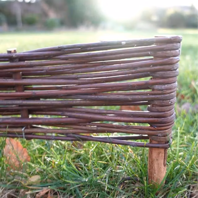 Natural Brown Woven Willow Edging 90cm