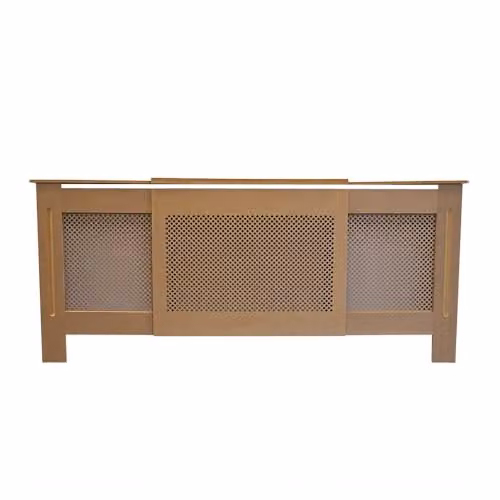 Airwave Adjustable Diamond Style Radiator Cover in Unpainted MDF, W/D/H: 141.0 x 81.5 x 19.0 cm