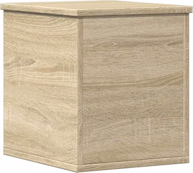 Berkfield Home Sonoma Oak Storage Box in Light Brown, W/D/H: 30 x 35 x 35 cm