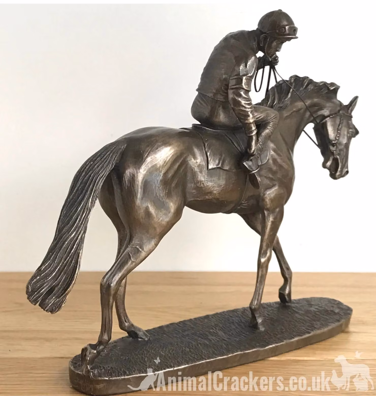 Animal Crackers On Parade Racehorse and Jockey Figurine in Solid Cold Cast Bronze by David Geenty, H 21.5 cm x W 17.5 cm – 4