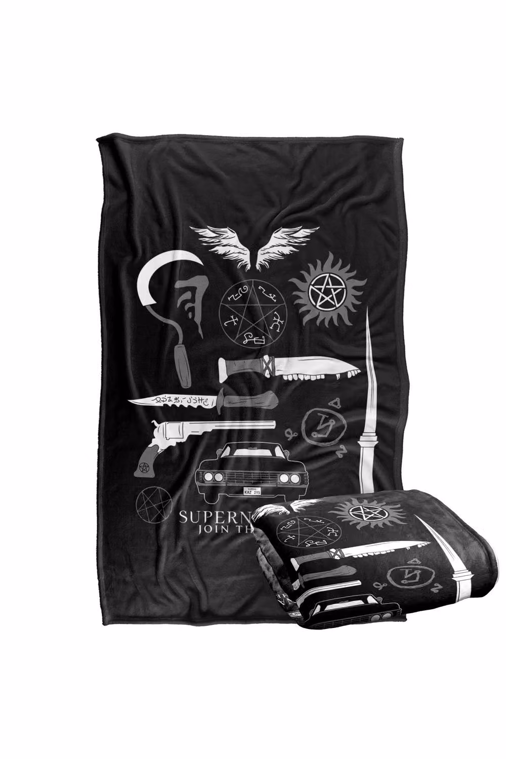 Warner Bros. Supernatural Icons Silky Touch Super Soft Fleece Throw Blanket, Multicolour, W: 91.44 cm x L: 147 cm – 7