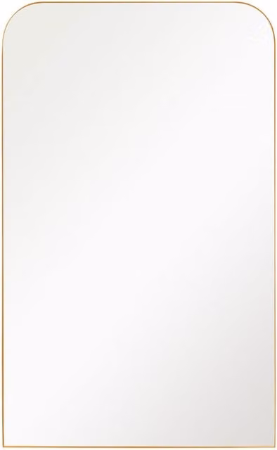 MirrorOutlet The Colt Modern Rectangular Hanging Mirror in Gold