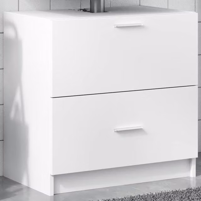 Berkfield Home Sink Cabinet in White, W/D/H: 59 x 37 x 59 cm