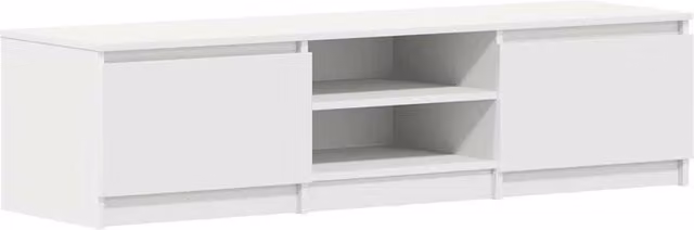 Berkfield Home White TV Cabinet in Engineered Wood W/D/H: 140 x 40 x 35.5 cm