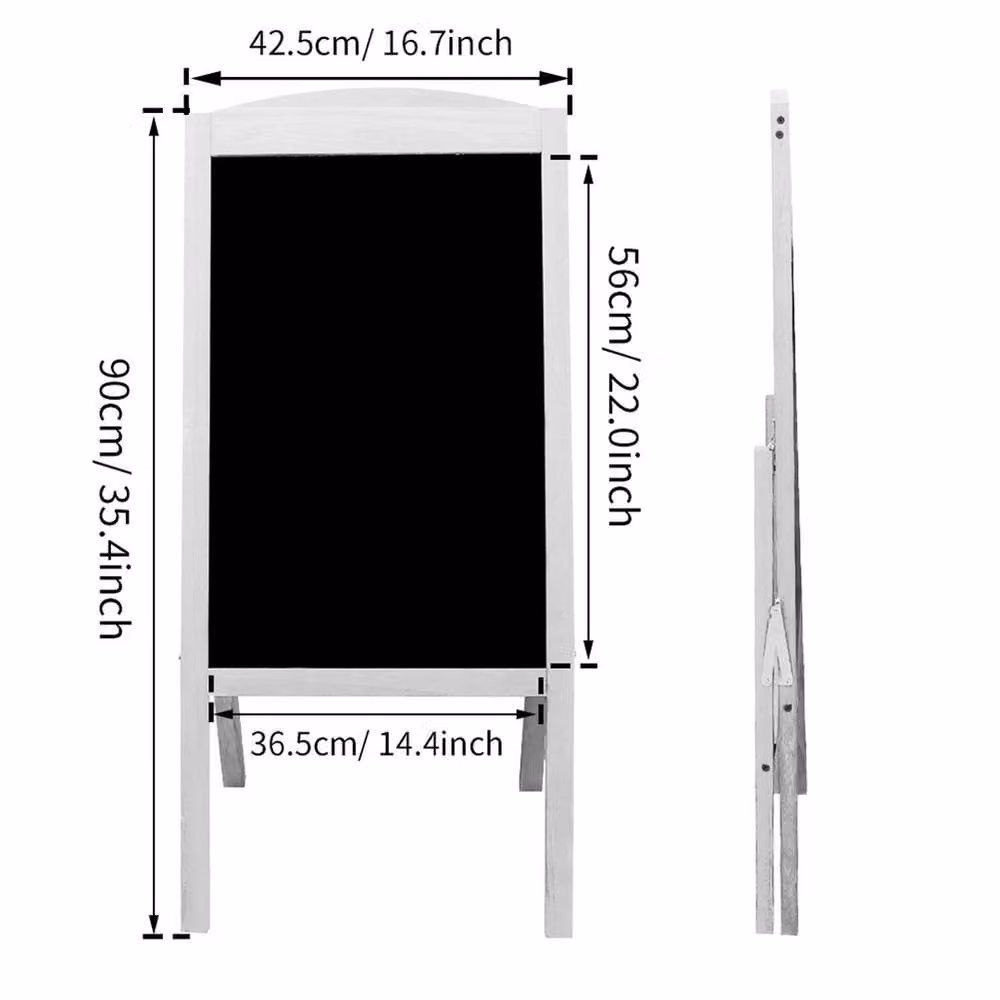 NESTLUNE White Heavy Duty A Frame Sandwich Board Chalkboard Easel Sign – 2