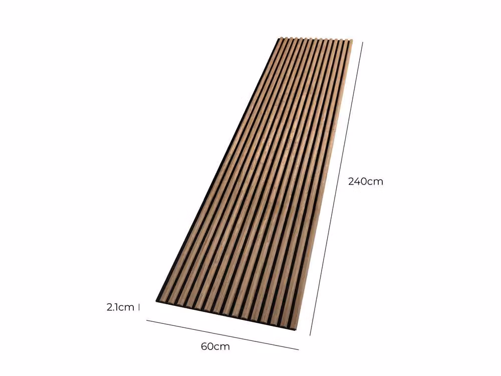 Fuse Acoustic Wooden Reeded Wall Panel in Walnut Effect, Brown, W: 60 cm, H: 240 cm – 5