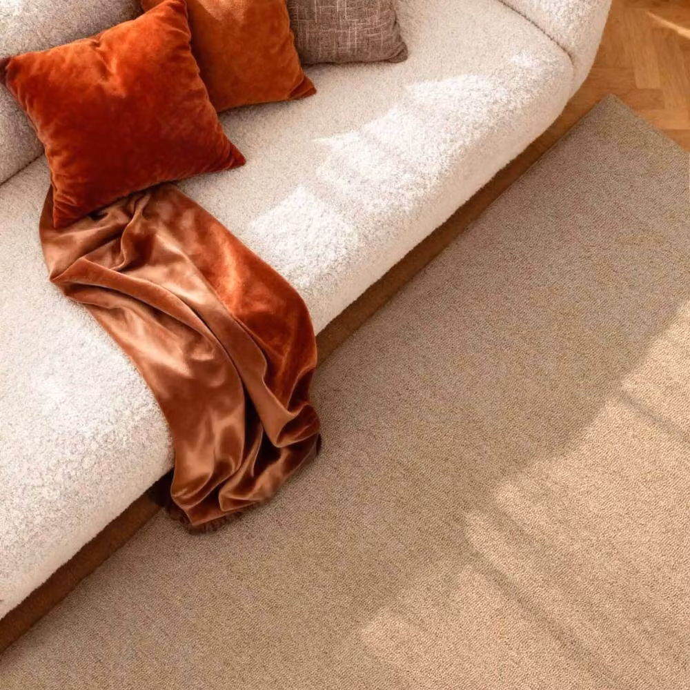 THE RUGS Puristic Fine Boucle Wool Rug in Beige, W/D: 200 x 290 cm – 2
