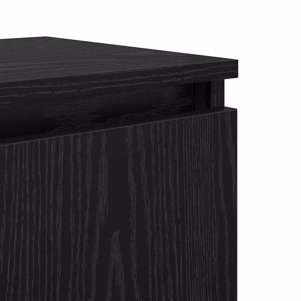 Berkfield Home Black Oak Nightstand, Black, W/D/H: 40 x 30 x 50 cm – 6