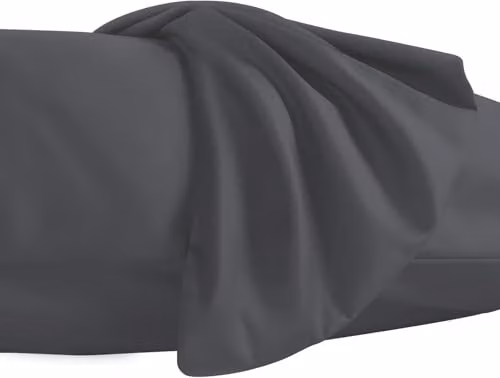 Pamposh Pack of 4 Microfibre Pillow Cases with Envelope Closure, Charcoal Grey, W: 50 cm x H: 75 cm – 4
