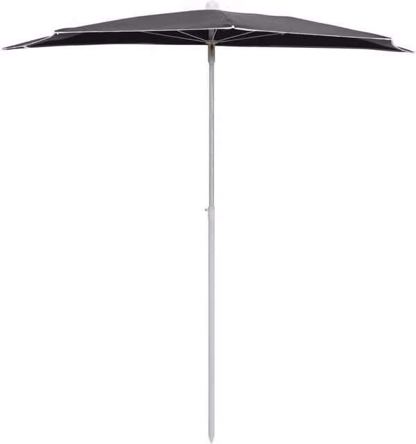 Berkfield Home Durable Garden Half Parasol with Pole, Anthracite, W: 180 cm, D: 90 cm, H: 195 cm