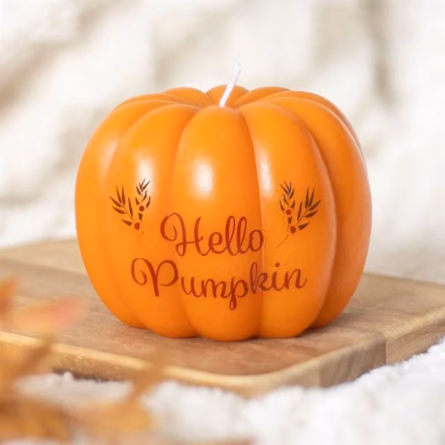 KDMK Orange Pumpkin Shaped Figure Candle for Autumn Home Decor