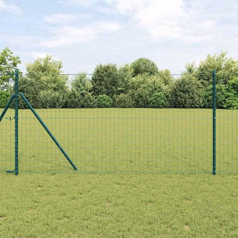 Berkfield Home Modern Euro Fence Green PVC-Coated Steel Mesh, 1 x 25 m – 2