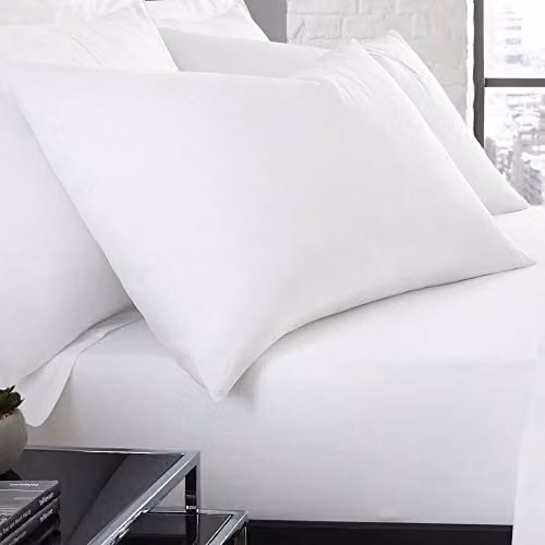 Laqula Pair of White Plain Dyed Easy Care Housewife Pillowcases
