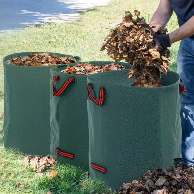 Outsunny 3 Heavy Duty Green Garden Waste Bags, 272l