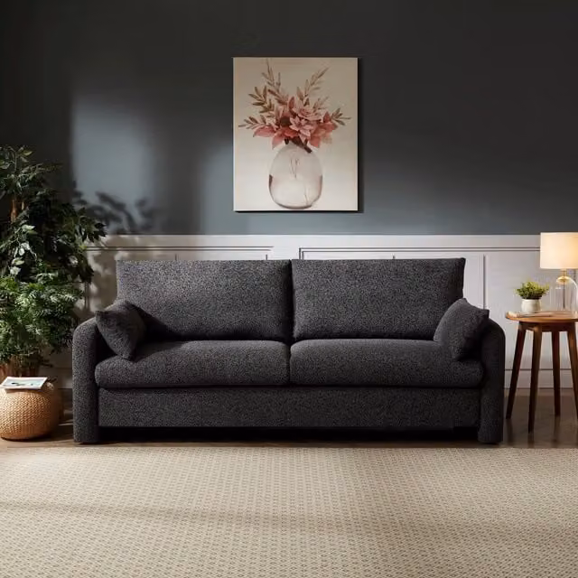 Artemis Home Shorewood 3 Seat Fabric Sofa in Anthracite Grey