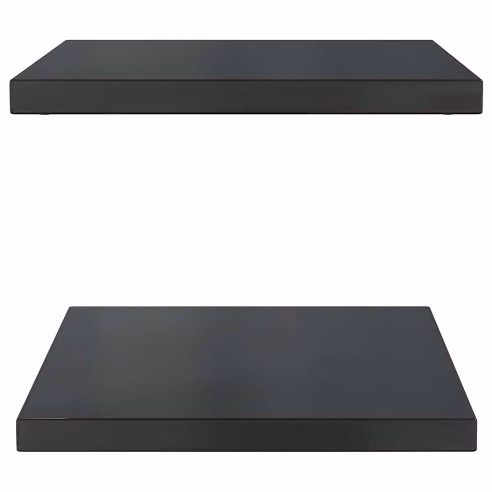 Berkfield Home Set of 2 Black Matt Stainless Steel Wall Mounted Shelves, W: 50 cm, D: 40 cm, H: 3 cm – 3