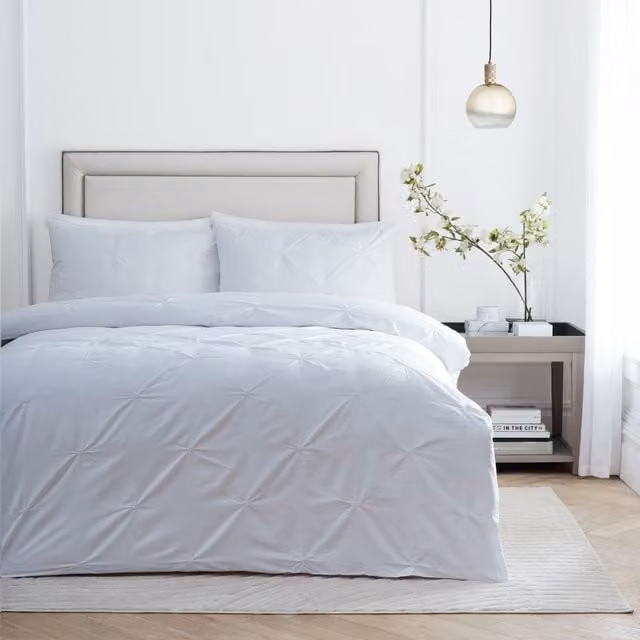 Elysia White Cotton Breathable Duvet Cover Set, W/D/H: 200 x 220 cm
