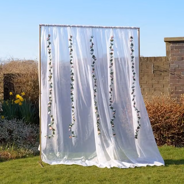 Scottish Everlastings Ltd Rose Gold Rectangular Metal Wedding Arch Frame, Height: 200 cm