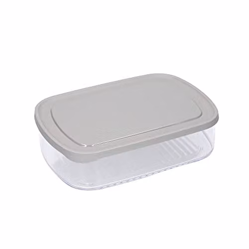 MasterClass Airtight Cheese Fridge Storage Container with Lid, 1.7 l, Transparent and Grey – 1