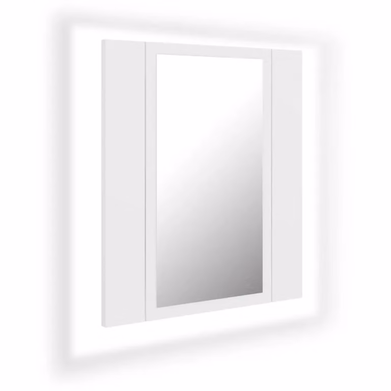 Berkfield Home LED Bathroom Mirror Cabinet in White, W/D/H: 40 x 12 x 45 cm