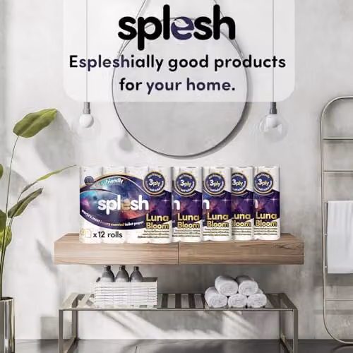 Cusheen Splesh Luna Bloom Cashmere Scented Toilet Roll, 72 Rolls, White with White Amber Essence, 3 Ply Luxury Bathroom Tissue – 4