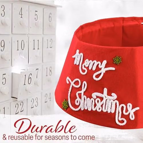 Deco Express Christmas Tree Skirt in Red and Multicolour – 5