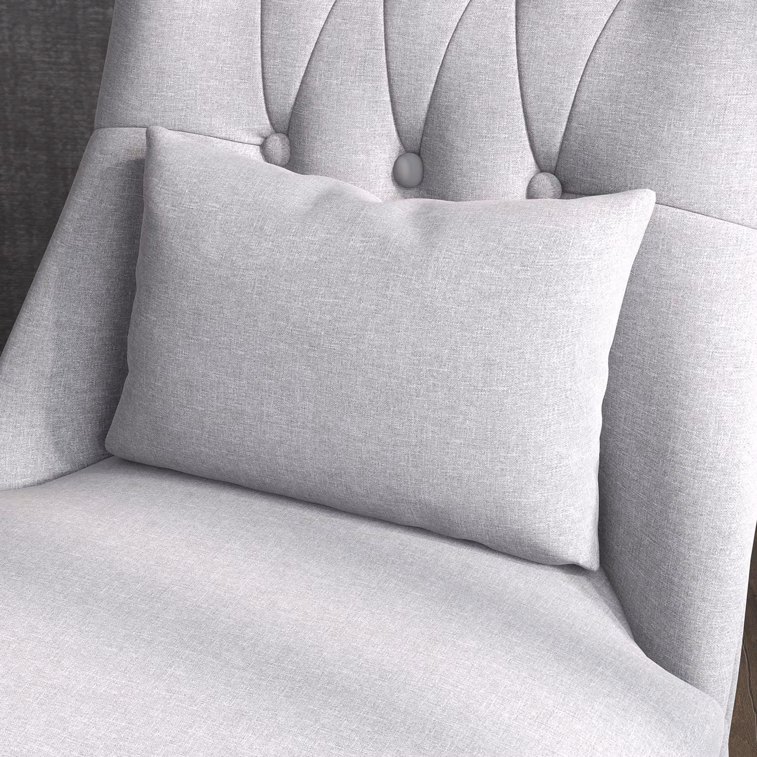 HOMCOM Set of 2 Grey Fabric Tub Chairs with Armrests and Metal Frame – 6