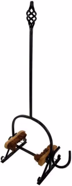 Garden Pride Freestanding Boot Scraper and Boot Puller Brush in Black