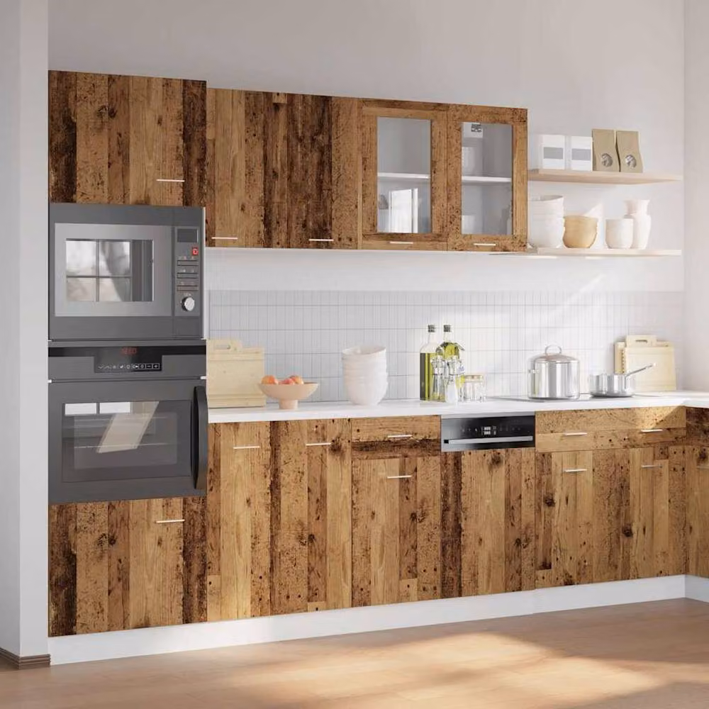 Berkfield Home 7 Piece Kitchen Cabinet Set in Old Wood Brown – 2