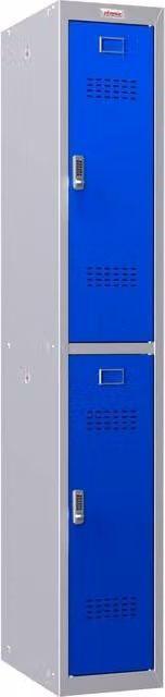 Phoenix Safe Company PL1230GBE Personal Metal Locker in Grey and Blue with Electronic Lock and Internal Shelving – 1