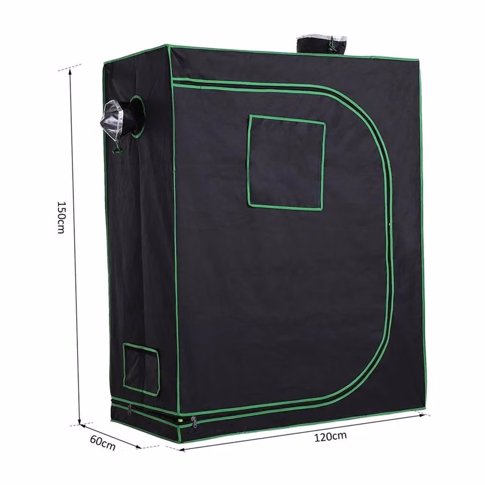 Nordara Hydroponic Grow Tent with Floor Tray and Mylar for Indoor Plants, Black, W/D/H: 120 x 80 x 150 cm – 2