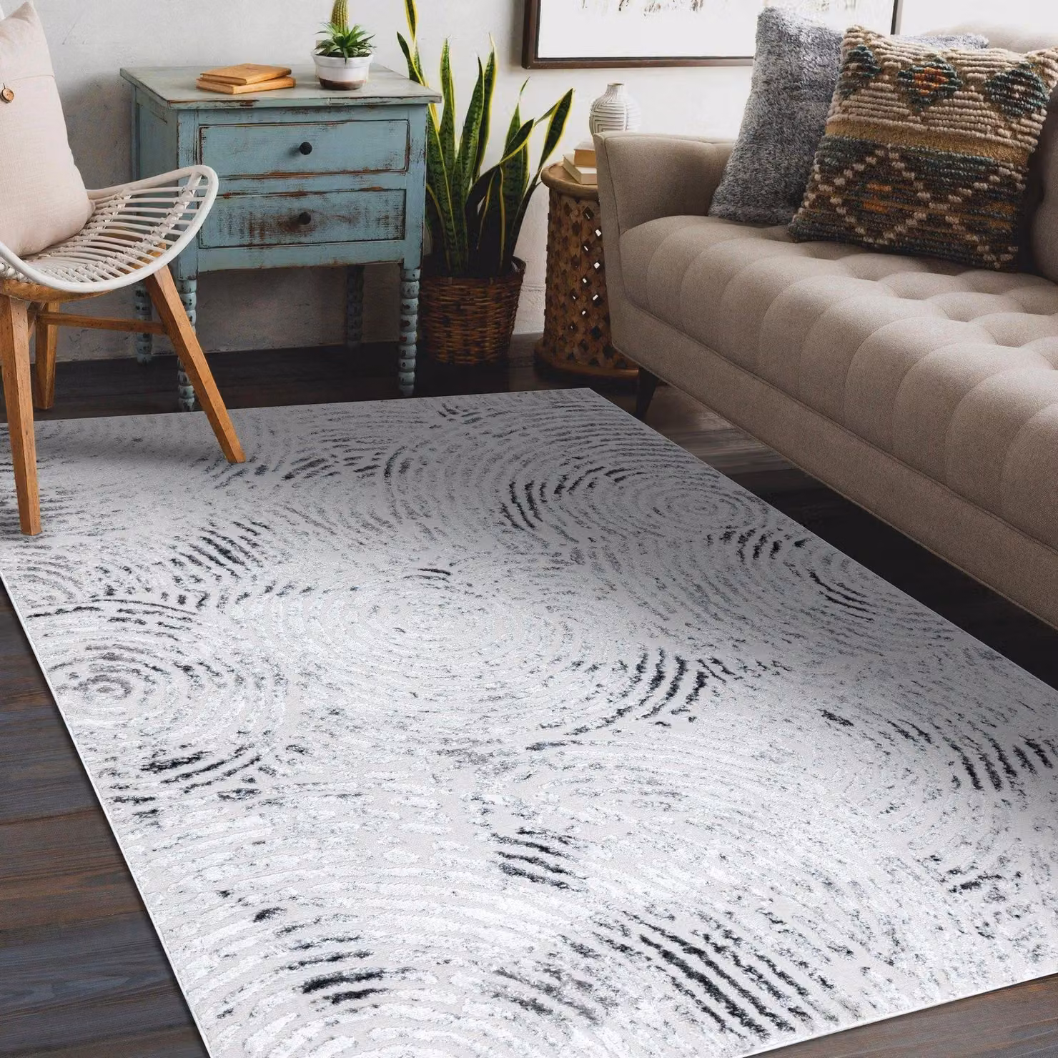 RugsX Mefe Abstract Modern Grey Rectangular Rug W: 180 cm, D: 270 cm – 2
