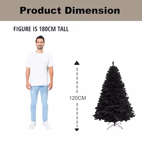 Shatchi Black Alaskan Pine Artificial Christmas Tree – 6
