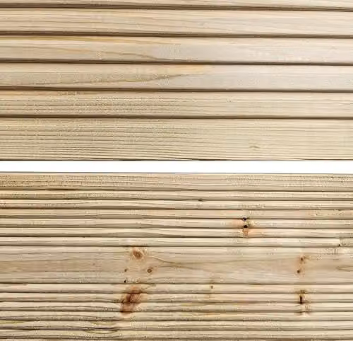 Snowdon Timber Dual Sided Treated Decking Board, 15 Pack, Brown, L 2.4 m x W 12 cm x T 2.4 cm – 2