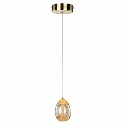 Netlighting Huelto Modern Slim LED Pendant Lamp in Black or Gold/Brass, 3000K Warm White