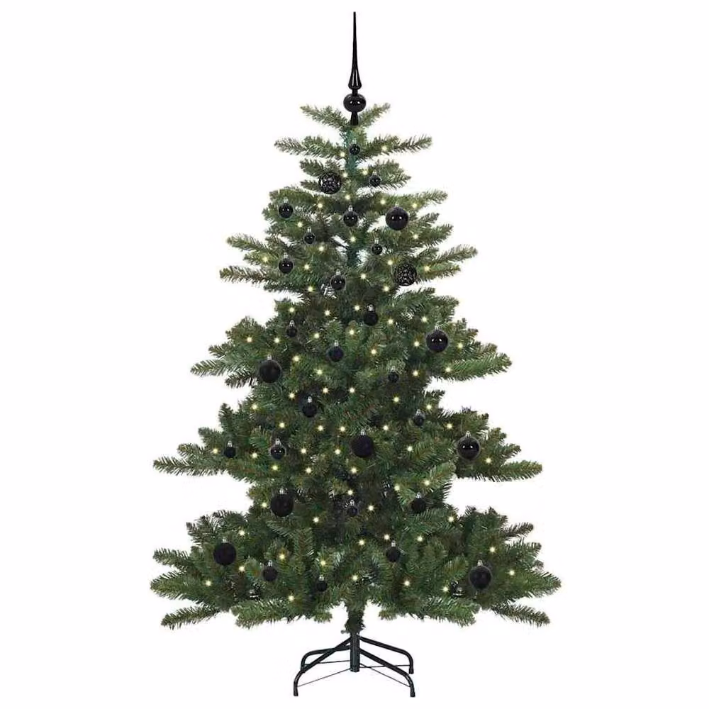 Berkfield Home Artificial Hinged Green PVC Christmas Tree with 150 LEDs, Height: 150 cm – 3