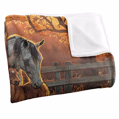 Wild Wings Mother and Child Silky Touch Super Soft Fleece Throw Blanket in White and Multicolour, W: 152 cm, D: 127 cm – 2