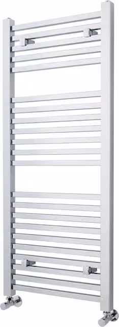 Balterley Heated Vertical Towel Ladder Square Rail, Silver Chrome, H 120 cm x W 50 cm