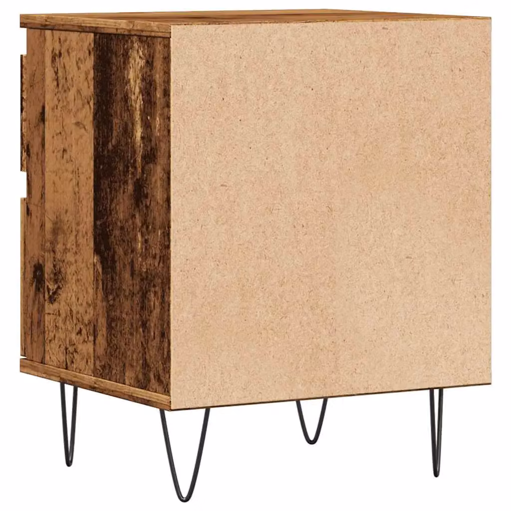 Berkfield Home Set of 2 Bedside Cabinets in Old Wood Brown, W/D/H: 40 x 35 x 50 cm – 5