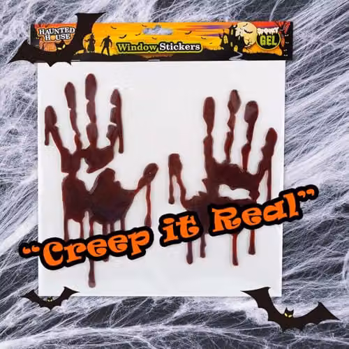 VFM e-Store Red Blood Handprint Halloween Window Stickers – 4