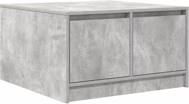 Berkfield Home Coffee Table with Drawers in Concrete Grey, W/D/H: 70.5 x 70.5 x 40 cm