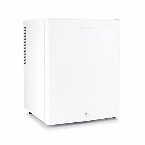 Subcold Aire40 LED Mini Fridge, 40L White Thermoelectric Countertop Fridge with Interior LED Light and Lockable Solid Door